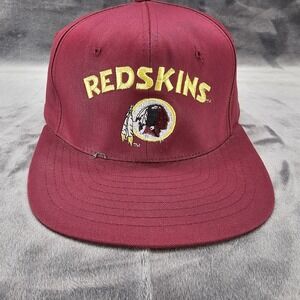 Vintage Washington Redskins NFL Snapback Hat Burgundy Gold Retro Logo Cap